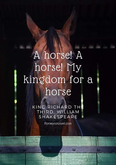 William Shakespeare quote: A horse, a horse, my kingdom for a horse!