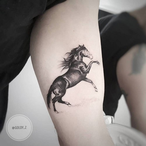 Outline Running Horse Tattoo