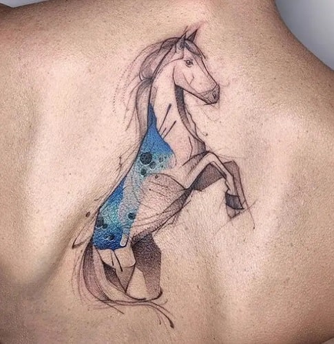 First sessiongeometricrealistic horse by Nate at Lucid Arts Tattoo  Studio MA  rtattoos